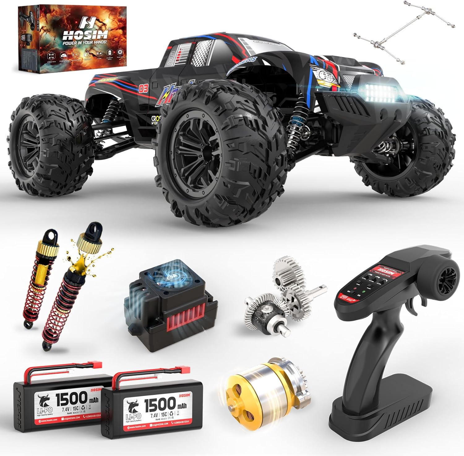 Rc Hobby Grade Monster Truck - Бесщеточный радиоуправляемый монстр-трак 1:10, полноприводный внедорожник
