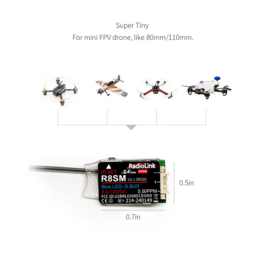 Receiver Sbus 8Ch - Радиоприемник RadioLink R8SM 8-канальный 2,4 ГГц