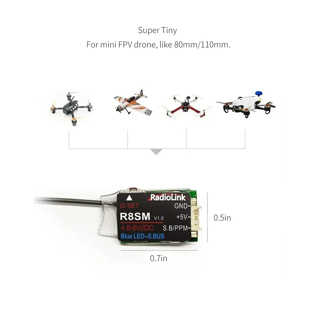 Радиоприемник Radiolink R8SM 8 – обзор и цена Receiver Sbus 8Ch